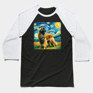 Pop Leonberger Dog Portrait - Pet Portrait Baseball T-Shirt